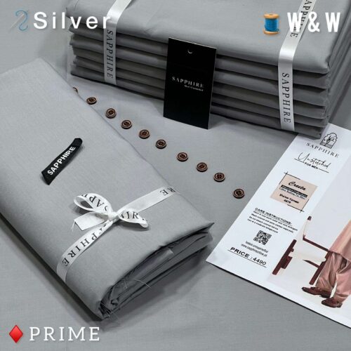 Sapphire Men’s Luxury Tropical Collection 2025 Premium Wash & Wear Silver