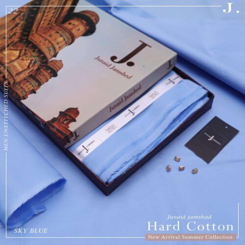 Junaid Jamshed Men's Luxury Cotton – Summer 2025  (Sky Blue)