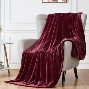 Luxury Ac Blankets (Elegant Bag Packaging) In Deep Burgundy Color