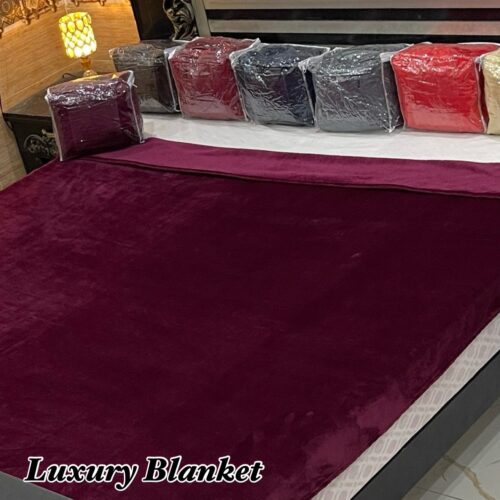 Luxury Ac Blankets (Elegant Bag Packaging) In Deep Burgundy Color - Image 2