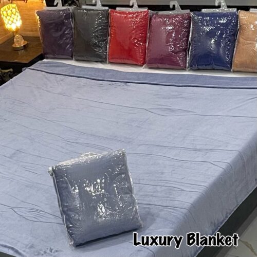 Luxury Ac Blankets (Elegant Bag Packaging) In Smokey Blue Color - Image 2