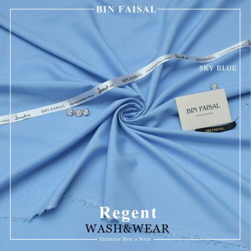 BIN FAISAL  100% Super Luxury Regent Wash & Wear (Sky Blue)